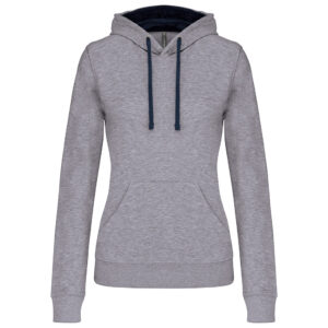 Felpa con cappuccio a contrasto DONNA