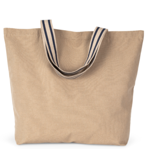 Shopper grande con manici a righe.